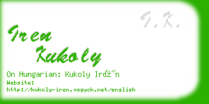 iren kukoly business card